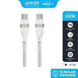A81D5H21 Anker USB-C to USB-C Cable (3 ft, 240W, braided) White
