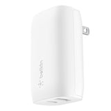 BELKIN: BELKIN 37W DUAL WALL CHARGER ADAPTOR-WHITE