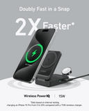 B2557321 MagGo Wireless Charging Station (15W, Foldable 3-in-1) bundle cable and charger