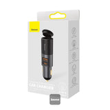 Baseus Share Together Fast Charge Car Charger with Cigarette Lighter Expansion Port U+C 120W Gray