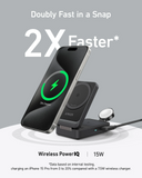 B2557321 MagGo Wireless Charging Station (15W, Foldable 3-in-1) bundle cable and charger