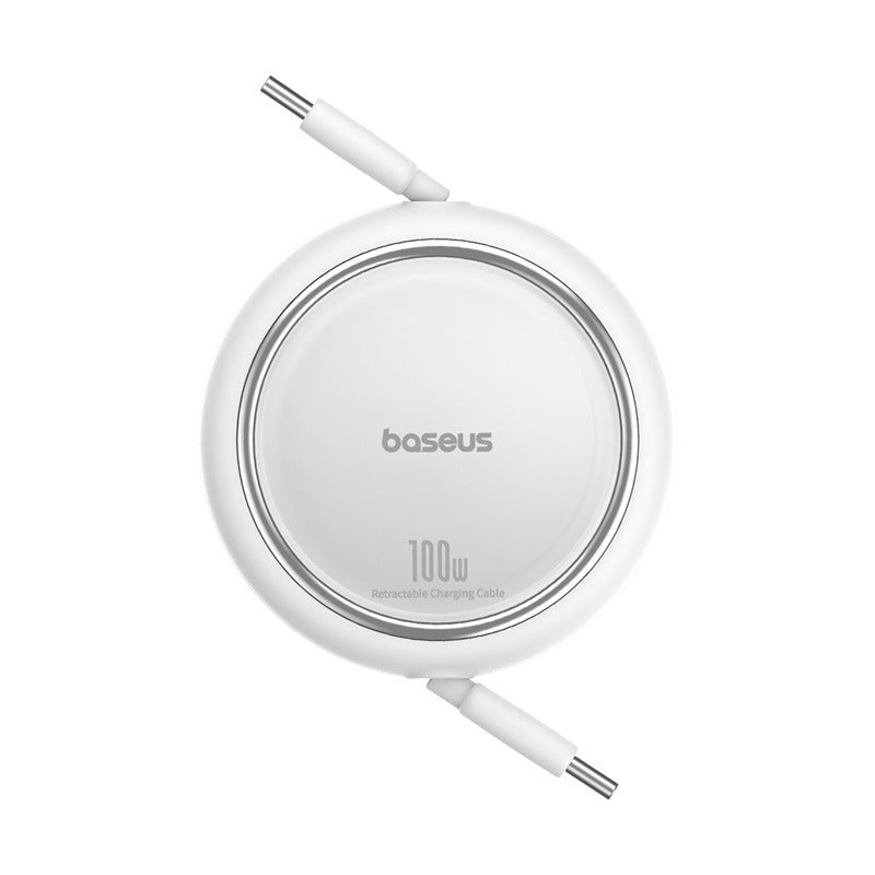 Baseus Free2Draw Mini Retractable Charging Cable Type-C to Type-C 100W 1m Moon White Baseus Free2Draw Mini Retractable Charging Cable Type-C to Type-C 100W 1m Moon White