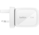 Belkin BOOSTCHARGE 70w 2C1A Wall Charger with interchangable plug tips UK, EU, US