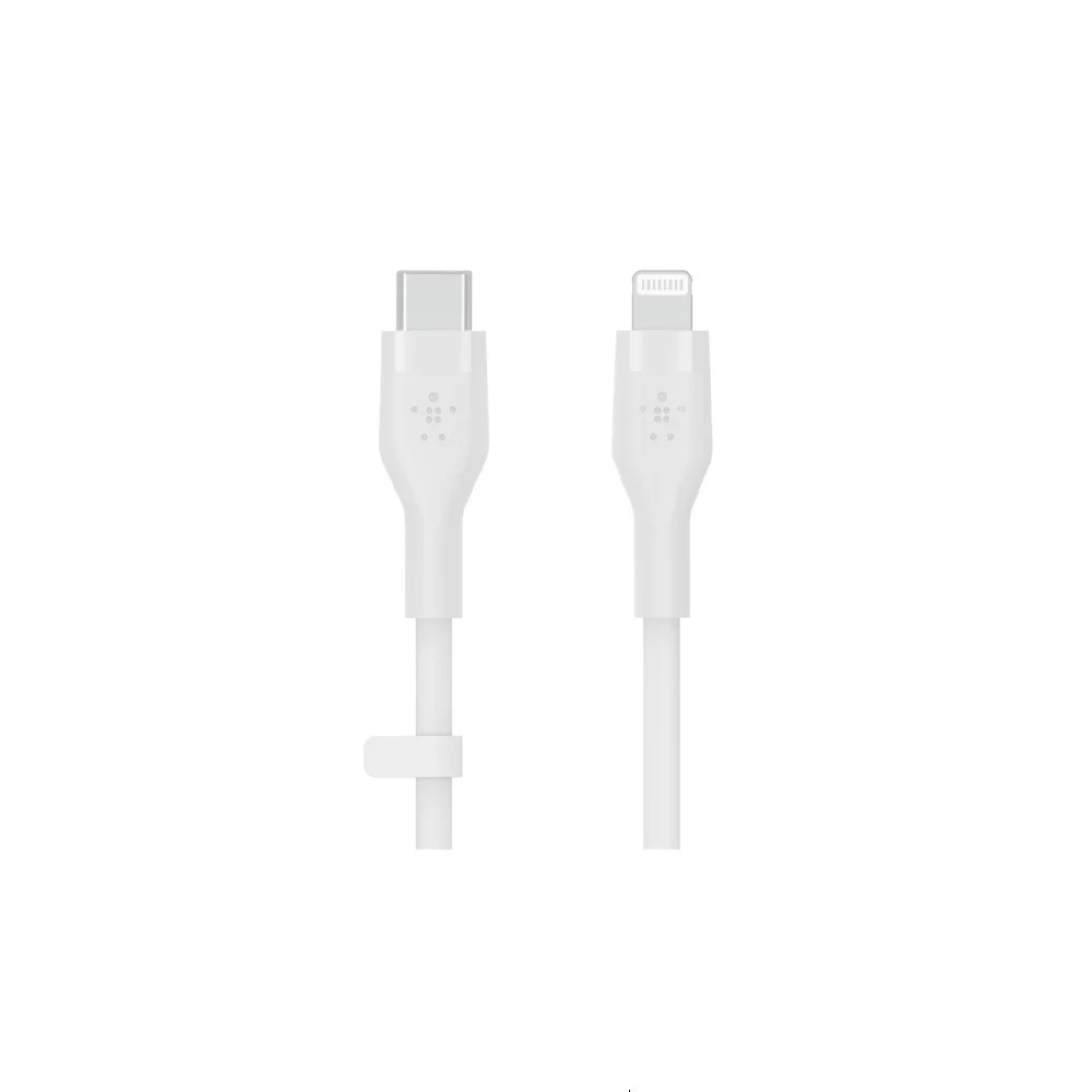 Belkin BOOST CHARGE™ Flex USB-C to Lightning Connector Soft-touch Silicone,3M-White Belkin BOOST CHARGE™ Flex USB-C to Lightning Connector Soft-touch Silicone,3M-White